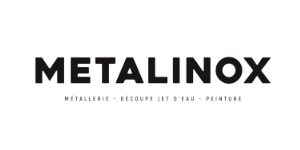 Logo de Metalinox, représentant une entreprise de métallerie, découpe au jet d'eau, et peinture, avec un design minimaliste en lettres noires majuscules. Logo de Metalinox, représentant une entreprise de métallerie, découpe au jet d'eau, et peinture, avec un design minimaliste en lettres noires majuscules.